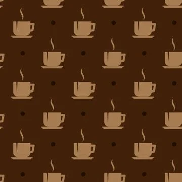 Seamless background with coffee cups Stock Illustration