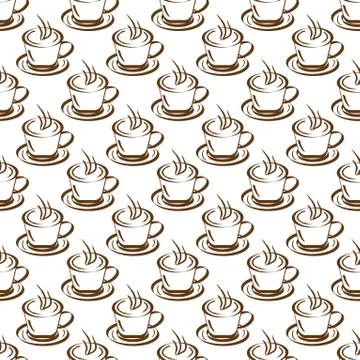 Seamless background with coffee cups Stock-Illustration