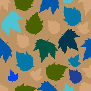 Seamless background with colored autumn maple leaves on white Stock Illustration