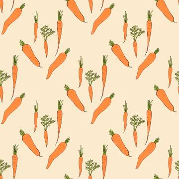 Seamless background with colored carrots. Endless pattern for your design. Stock Illustration