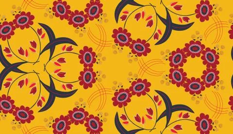 Seamless background with colored gerbera. Vector illustration Stock Illustration