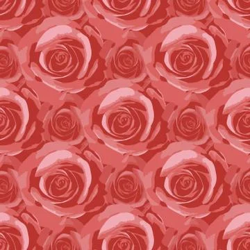 Seamless background with colored roses. Illustrazione stock