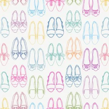 Seamless background with colored shoes Stock-Illustration