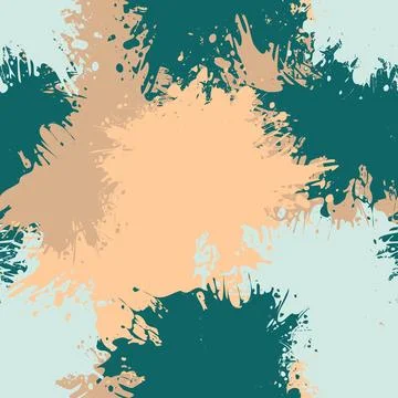 Seamless background of colored splashes and spots Stock Illustration