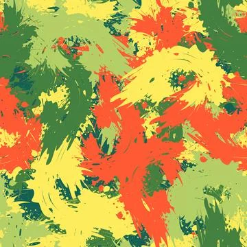 Seamless background of colored splashes and spots Stock Illustration
