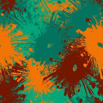 Seamless background of colored splashes and spots Stock Illustration
