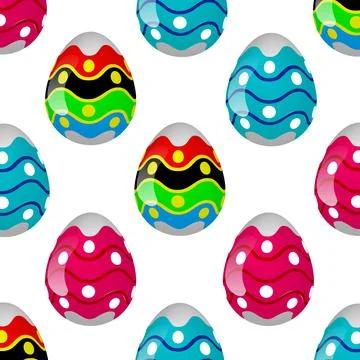 Seamless background of colorful easter eggs Stock Illustration