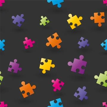 Seamless background composed of puzzle pieces Illustrazione stock
