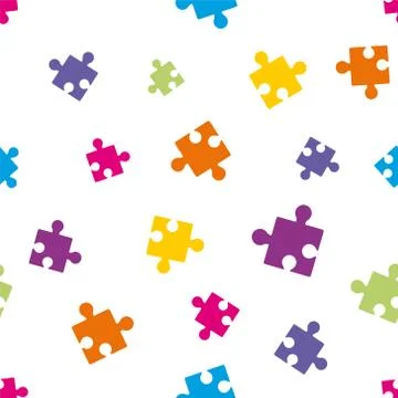 Seamless background composed of puzzle pieces Stock Illustration