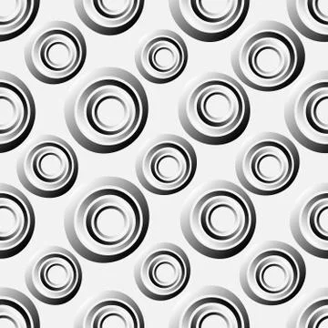 Seamless background of concentric circles in chrome gradient on white Illustration