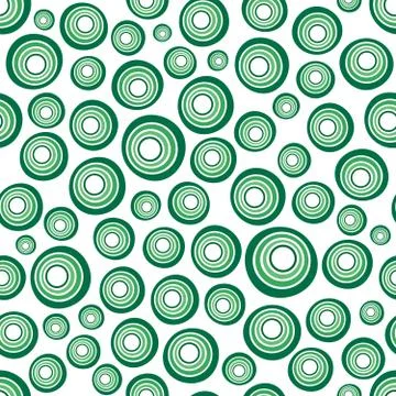 Seamless background of concentric circles in neon green colors on white Stock Illustration