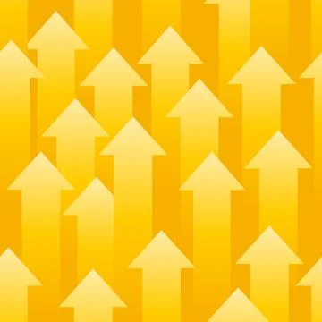 Seamless background consisting of yellow arrows Stock Illustration