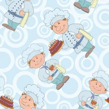 Seamless background, cooks Stock Illustration