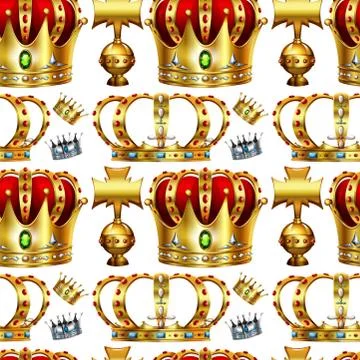 Seamless background with crowns Stock Illustration