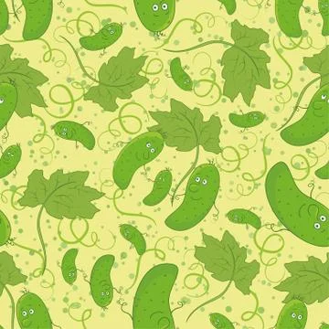 Seamless background, cucumbers Stock Illustration