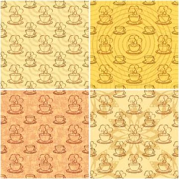 Seamless Background, Cups Stock Illustration