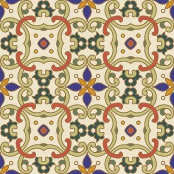 Seamless background curve cross chain flower oriental chintz イラスト素材