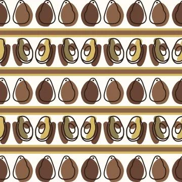 Seamless background cute avocado stripe. Gender neutral kid food pattern. Simple Illustrazione stock