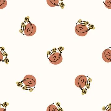 Seamless background cute dragon fruit. Gender neutral kid food pattern. Simple Stock Illustration