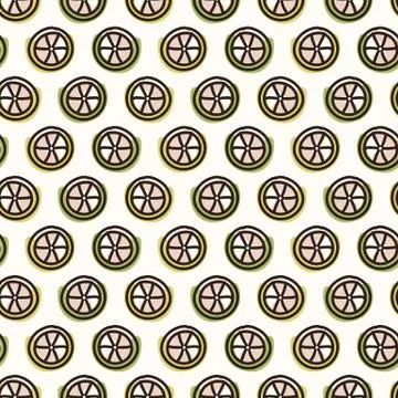 Seamless background cute lemon slice. Gender neutral kid food pattern. Simple Stock Illustration