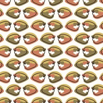 Seamless background cute mango. Gender neutral kid food pattern. Simple イラスト素材