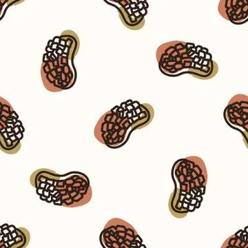 Seamless background cute mango slice. Gender neutral kid food pattern. Simple Stock Illustration