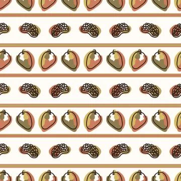Seamless background cute mango stripe. Gender neutral kid food pattern. Simple Illustrazione stock