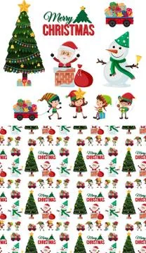 Seamless background design with christmas elements Stockillustratie