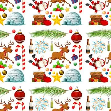 Seamless background design with christmas theme Stock Illustration