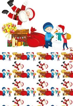 Seamless background design with christmas theme Stock Illustration