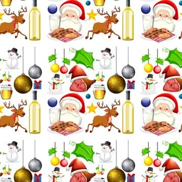 Seamless background design with christmas theme Stock Illustration