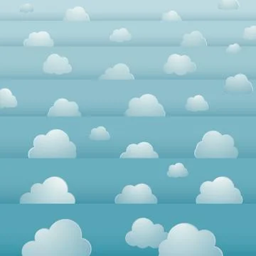 Seamless background design with cloudy bright sky Stock Illustration