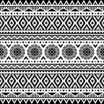 Seamless background design. Ethnic geometric pattern. Border ornament. Stock Illustration