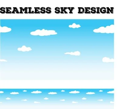 Seamless background desing with sky and clouds Stockillustratie