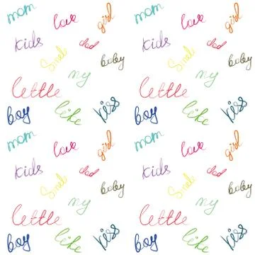 Seamless background with different words. Stockillustratie