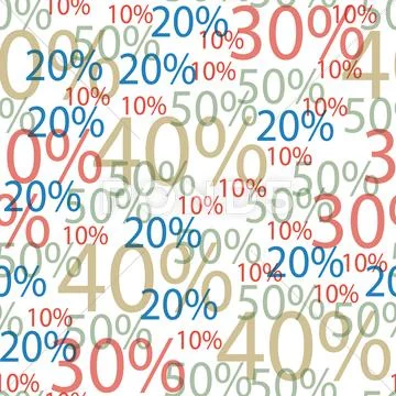 Seamless background of discounts Stock Illustration