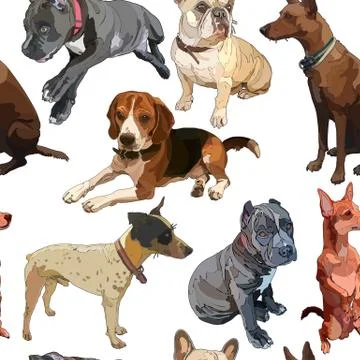 Seamless background with dogs Stock Illustration