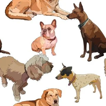 Seamless background with dogs Stock Illustration