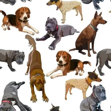 Seamless background with dogs Stock Illustration