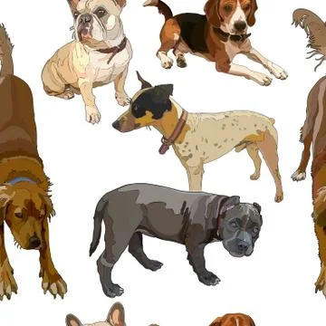 Seamless background with dogs Stock Illustration