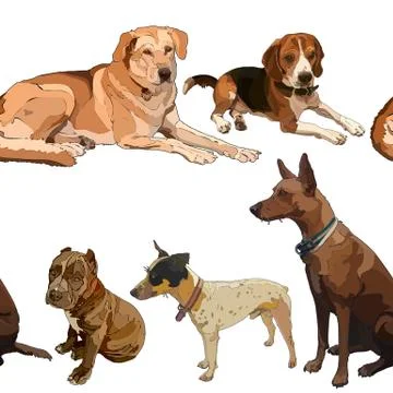 Seamless background with dogs Stock Illustration