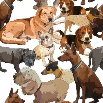 Seamless background with dogs Stock Illustration