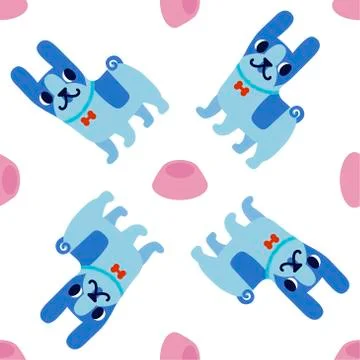 Seamless background with dogs. Vector Stock Illustration