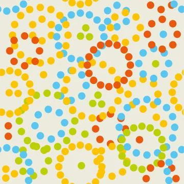 Seamless background with dots in circles. Pastel colors. Stock Illustration