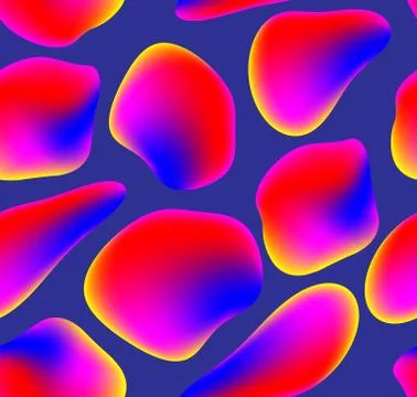 Seamless background with drops in bright neon pink yellow violet colors Stock Illustration