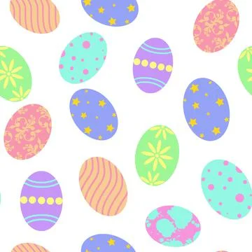 Seamless background with Easter eggs. Repeating pattern for Easter. Vector Stock Illustration