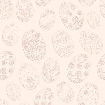 Seamless background for Easter holiday. Cute cartoon vector easter eggs 스톡 일러스트