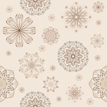 Seamless background Eastern style. Arabic Pattern. Mandala ornament. Elements Illustrazione stock