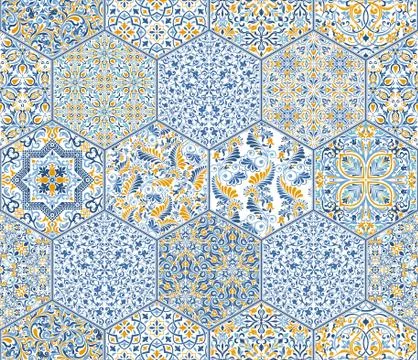 Seamless background  Eastern style Stock Illustration