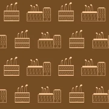 Seamless background on factory theme Stock Illustration